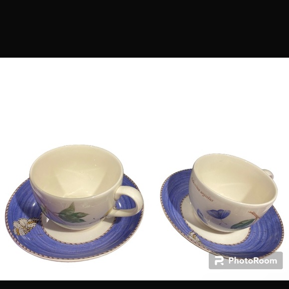 WEDGWOOD ENGLAND QUEEN’S WARE SARAH’S GARDEN coffee, teacup, and saucer set -1 - Picture 3 of 8